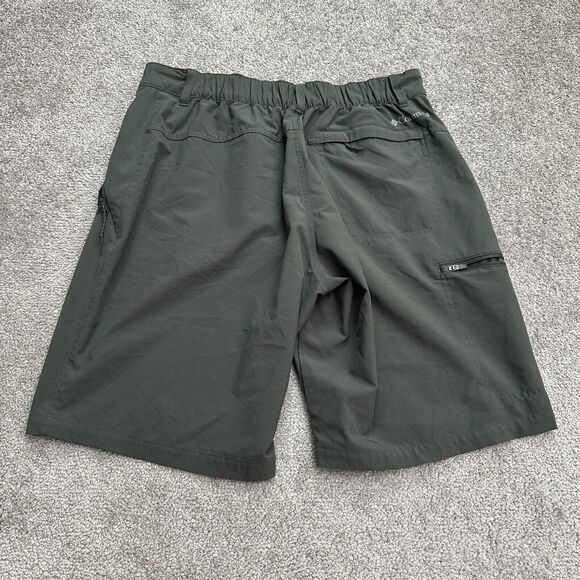 Columbia Washed Out Outdoor Shorts Mens 34/44 Gray Elastic Waist Zip Pocket Hike - Picture 2 of 12